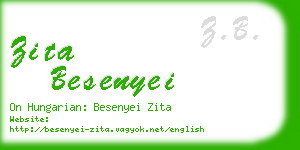 zita besenyei business card